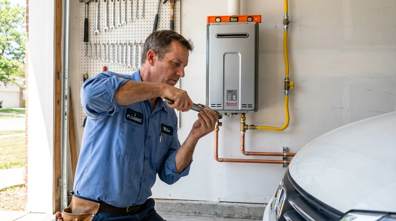 Tankless water heater installation by a Johns Plumbing LLC plumber in Baden